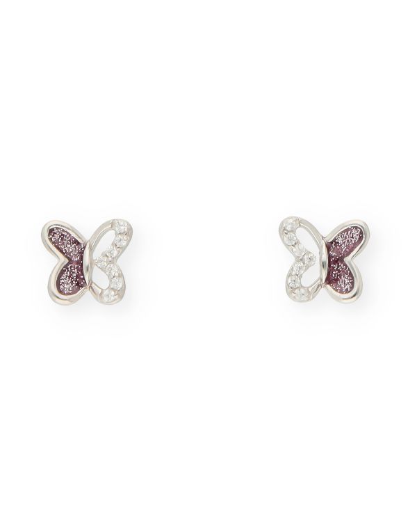 Clous d'oreilles Zirconia, Émail Argent 925-Motifs de Carat Kids