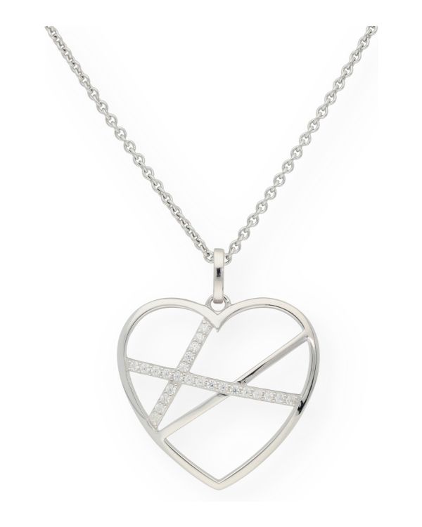 Zirkonia Halskette Silber 925 - Hearts von Carat