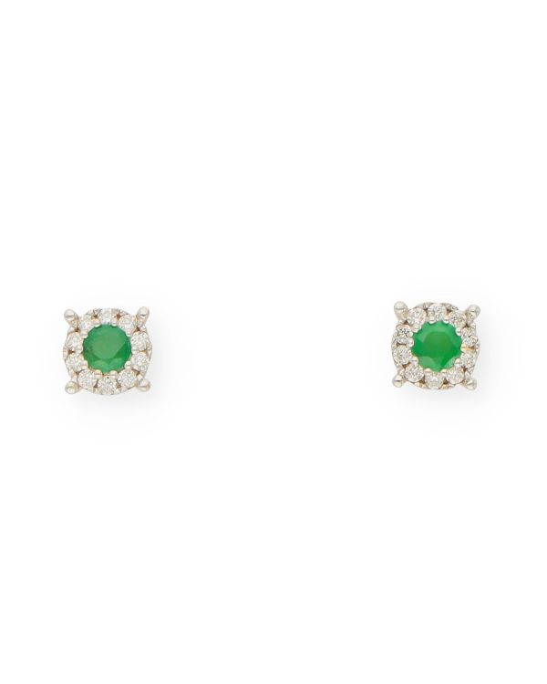 Clous d'oreilles Émeraude, Diamant Or 18 ct - Colorstone de Carat