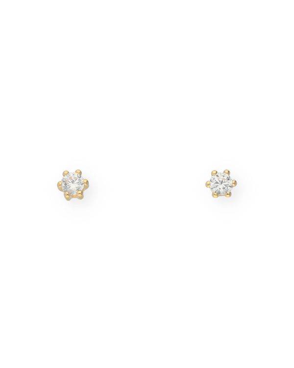 Clous d'oreilles Zirconia Or 18 ct - Solitaire de Carat