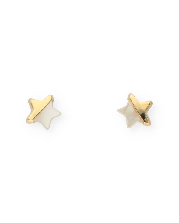 Clous d'oreilles Nacre, Zirconia Or 18 ct - Motifs de Carat
