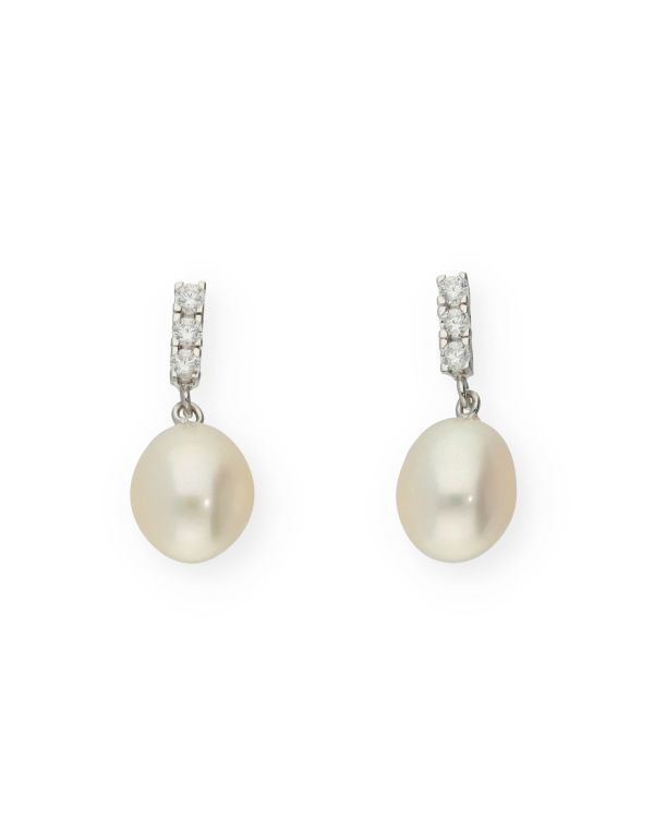 Perlen, Zirkonia Ohrhänger Gold 9 ct - Pearls von Carat
