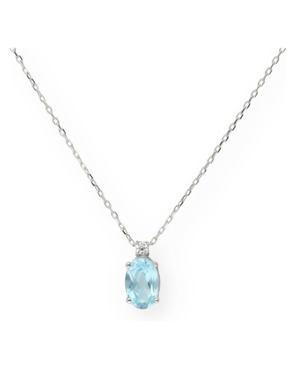 Blautopas, Zirkonia Halskette Gold 9 ct - Colorstone von Carat