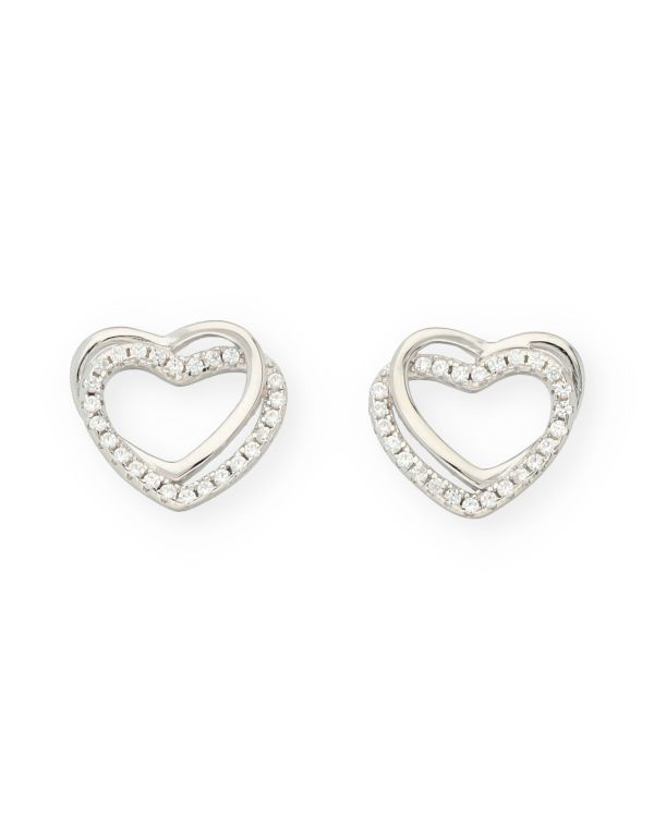 Clous d'oreilles Zirconia Argent 925 - Hearts de Carat
