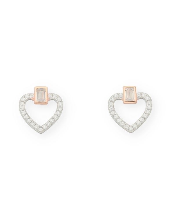 Zirkonia Ohrstecker Silber 925 - Hearts von Carat