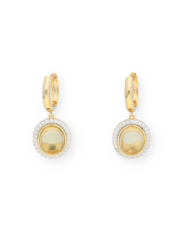 Créoles Calcédoine, Zirconia Argent 925 - Colorstone de Carat
