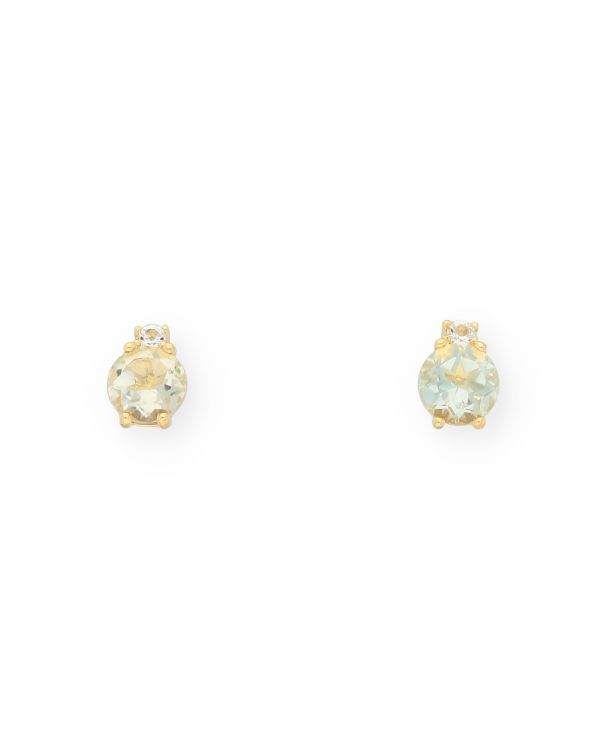 Clous d'oreilles Prasiolite,Topaze Argent 925-Colorstone de Carat