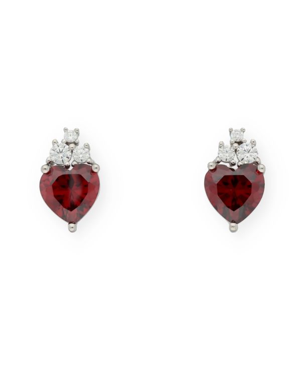 Clous d'oreilles Rubis, Zirconia Argent 925 - Colorstone de Carat