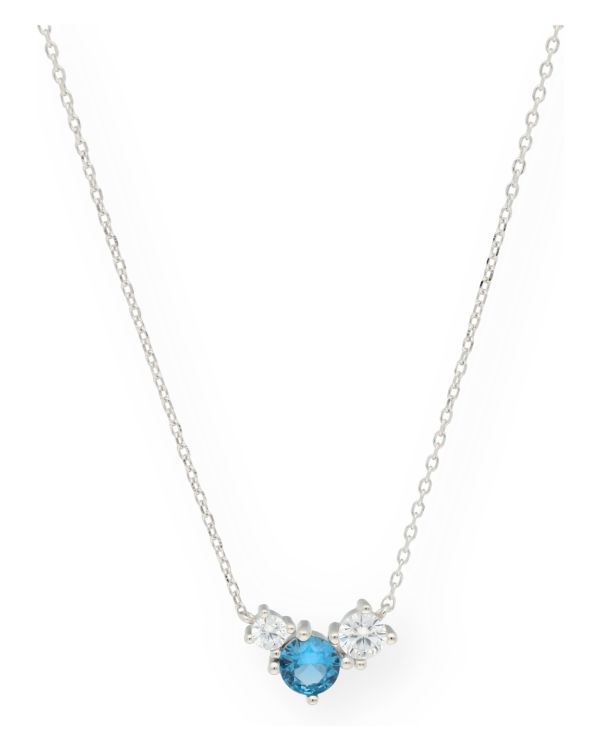 Saphir, Zirkonia Halskette Silber 925 - Colorstone von Carat