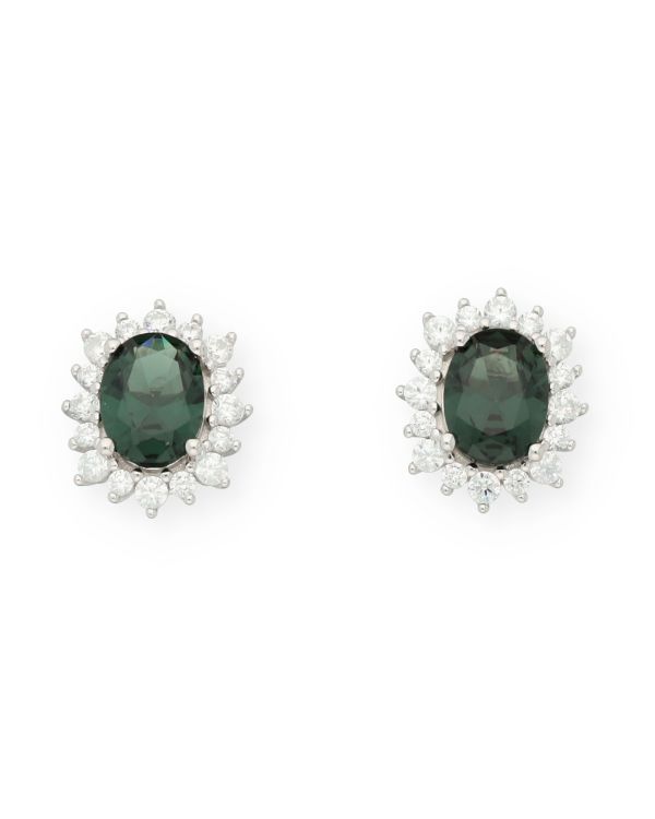 Saphir, Zirkonia Ohrstecker Silber 925 - Colorstone von Carat