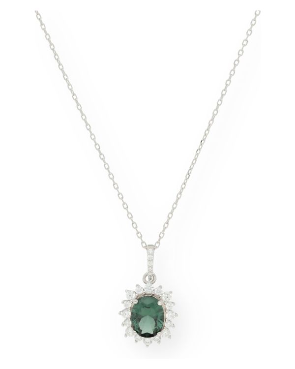 Saphir, Zirkonia Halskette Silber 925 - Colorstone von Carat