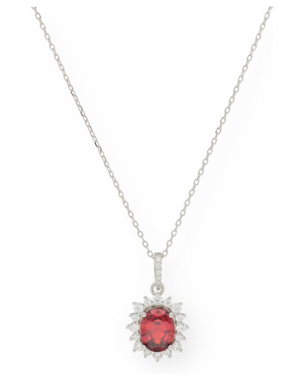Collier Grenat, Zirconia Argent 925 - Colorstone de Carat
