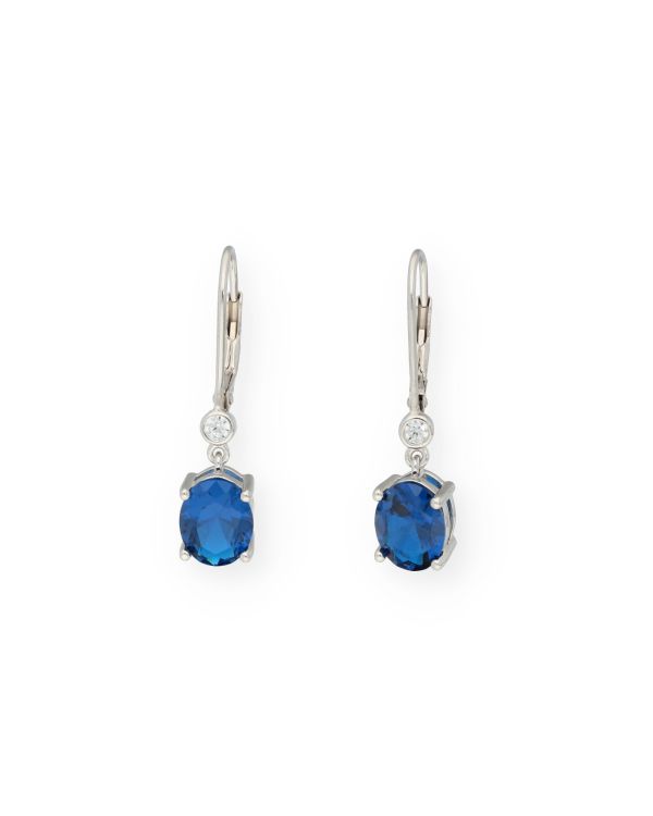 Pendants d'oreilles Saphir, Zirconia Argent 925-Colorstone-Carat