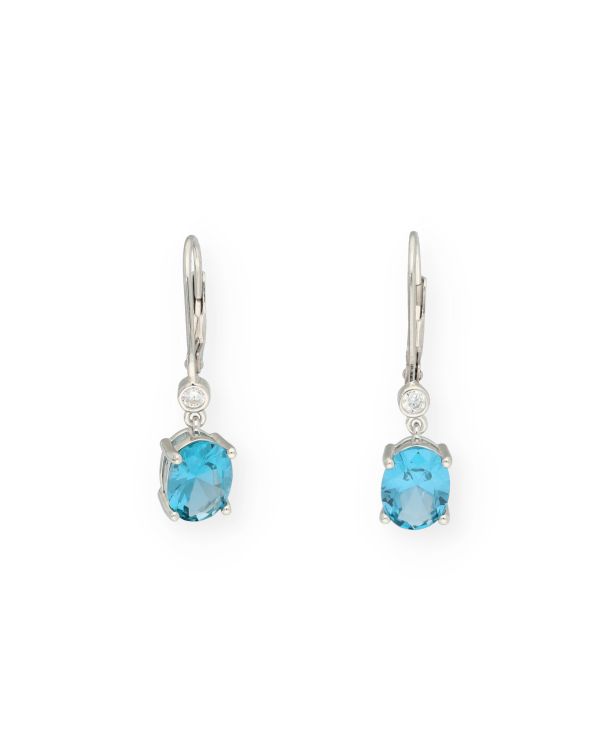 Pendants d'oreilles Saphir, Zirconia Argent 925-Colorstone-Carat