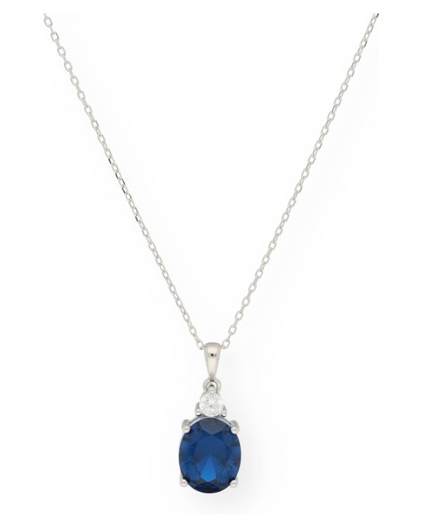 Saphir, Zirkonia Halskette Silber 925 - Colorstone von Carat