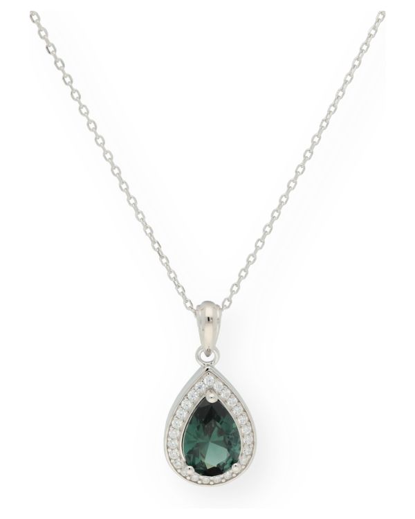 Saphir, Zirkonia Halskette Silber 925 - Colorstone von Carat