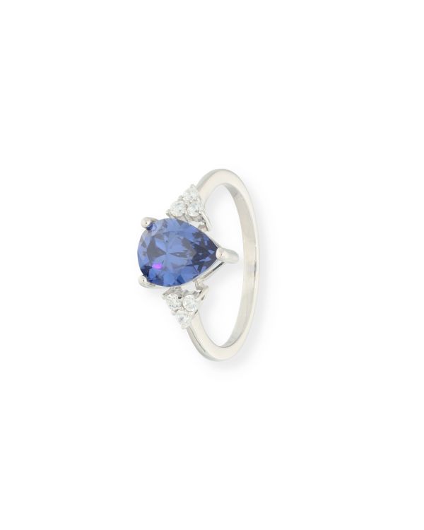 Tansanit, Zirkonia Ring Silber 925 - Colorstone von Carat