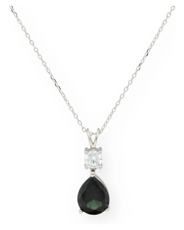 Saphir, Zirkonia Halskette Silber 925 - Colorstone von Carat