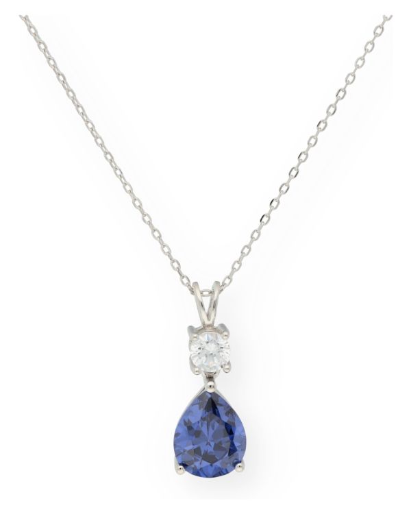 Tansanit, Zirkonia Halskette Silber 925 - Colorstone von Carat