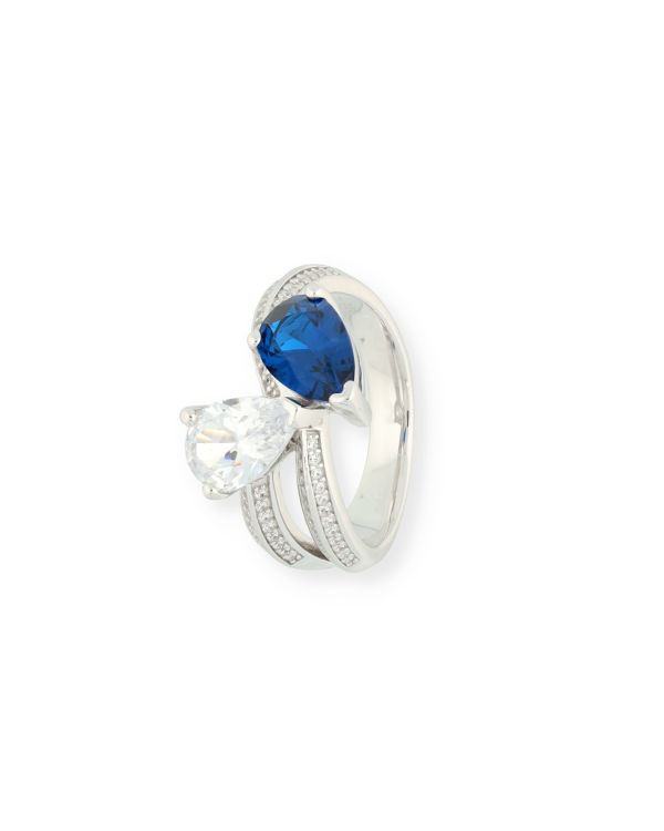 Bague Saphir, Zirconia Argent 925 - Colorstone de Carat