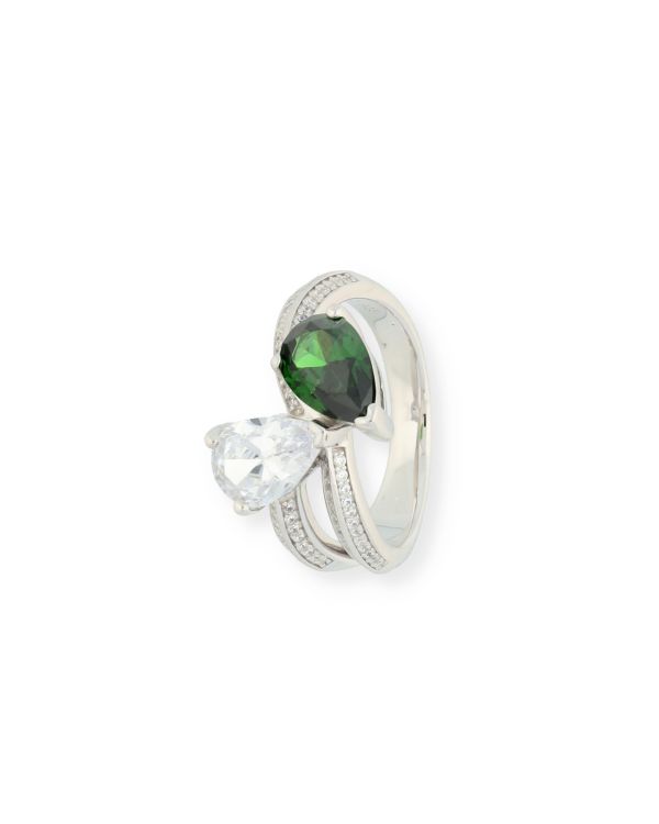 Smaragd, Zirkonia Ring Silber 925 - Colorstone von Carat