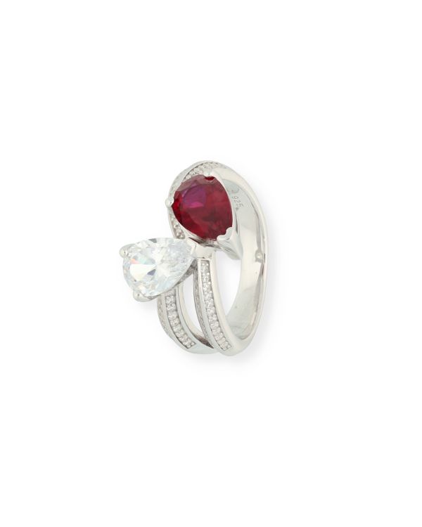 Bague Rubis, Zirconia Argent 925 - Colorstone de Carat