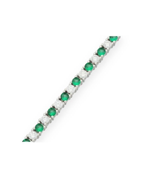 Smaragd, Zirkonia Armband Silber 925 - Colorstone von Carat