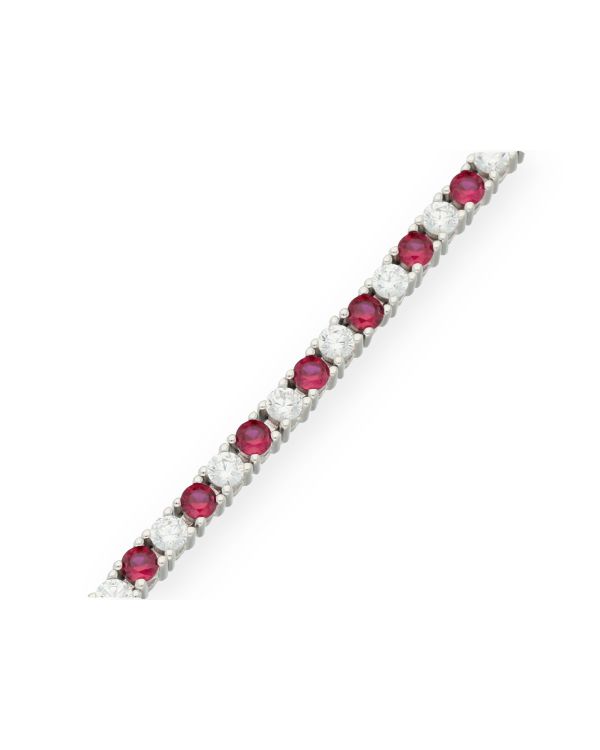 Bracelet Rubis, Zirconia Argent 925 - Colorstone de Carat