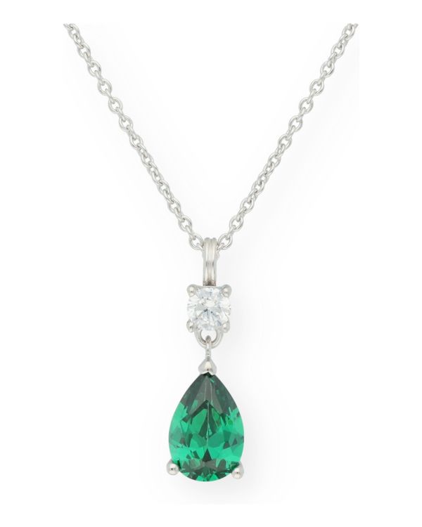 Smaragd, Zirkonia Halskette Silber 925 - Colorstone von Carat