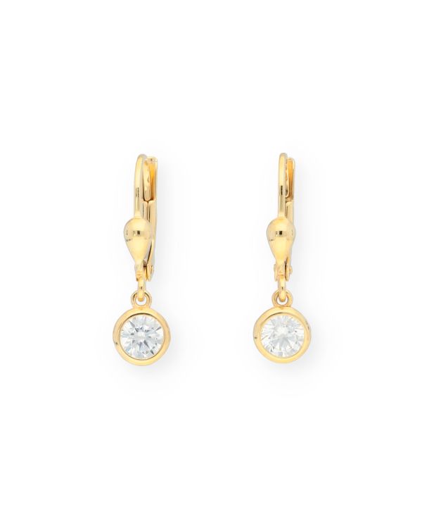 Pendants d'oreilles Zirconia Or 18 ct - Solitaire de Carat