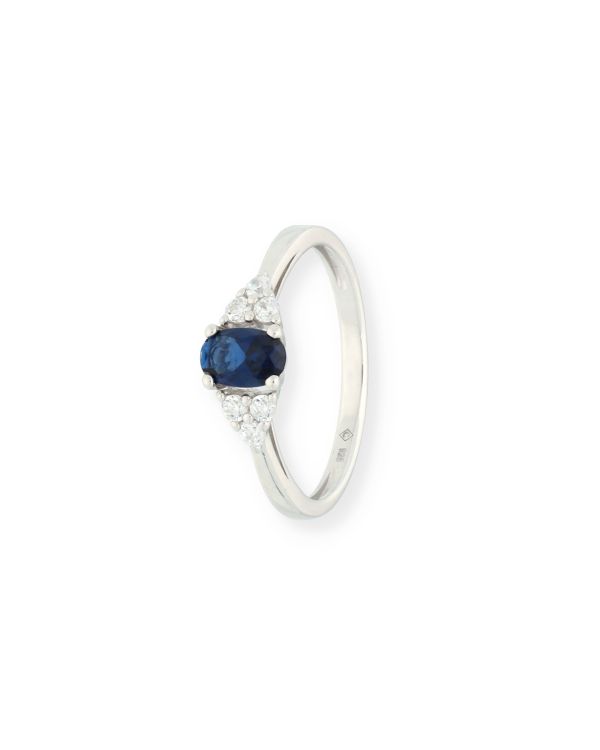 Saphir, Zirkonia Ring Silber 925 - Colorstone von Carat