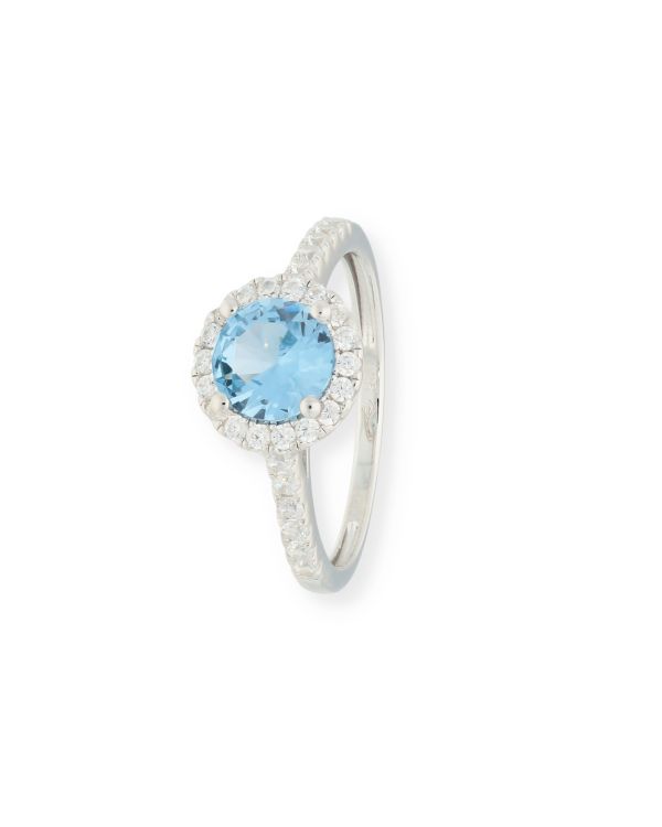 Blautopas, Zirkonia Ring Silber 925 - Colorstone von Carat