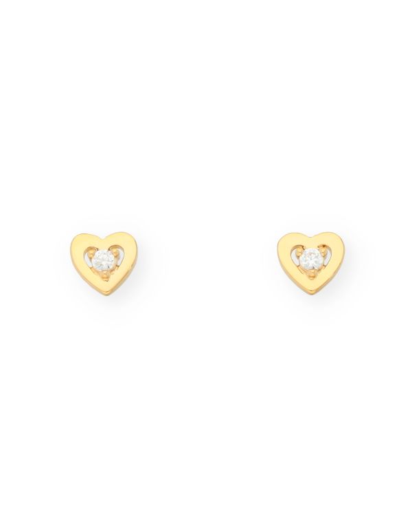 Zirkonia Ohrstecker Messing Plaqué - Hearts von Carat