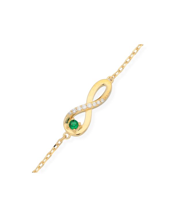 Bracelet Béryl, Zirconia Laiton plaqué - Colorstone de Carat