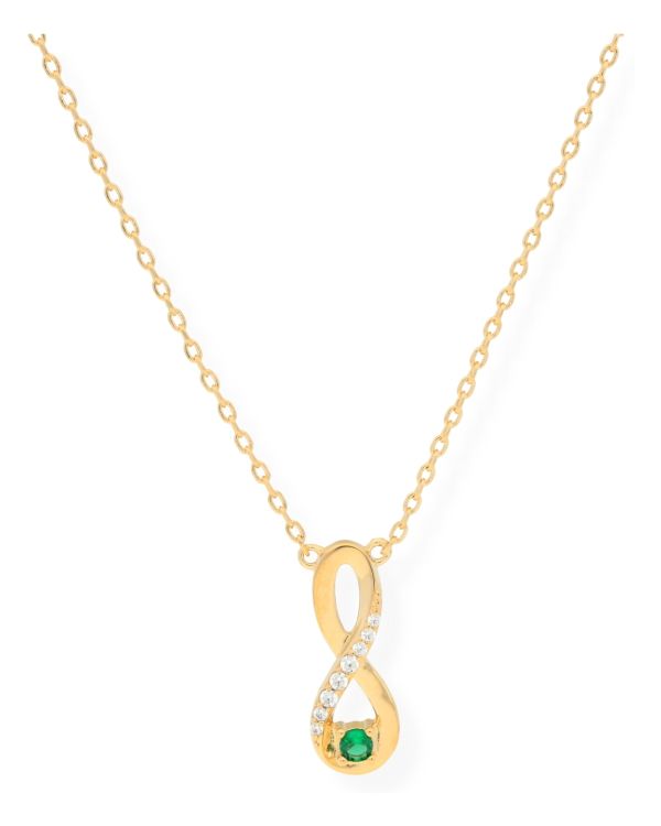 Beryll, Zirkonia Halskette Messing Plaqué - Colorstone von Carat