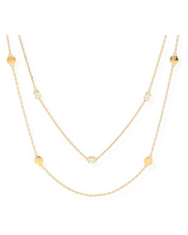 Zirkonia Halskette Messing Plaqué - Style von Carat