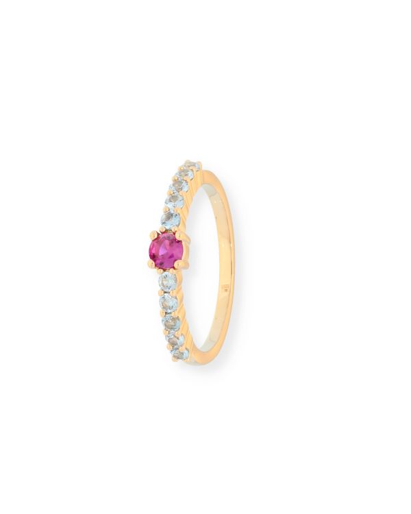 Bague Zirconia Laiton plaqué - Colorstone de Carat