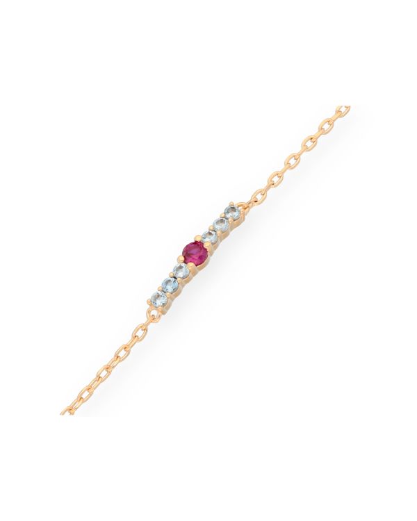 Bracelet Zirconia Laiton plaqué - Colorstone de Carat