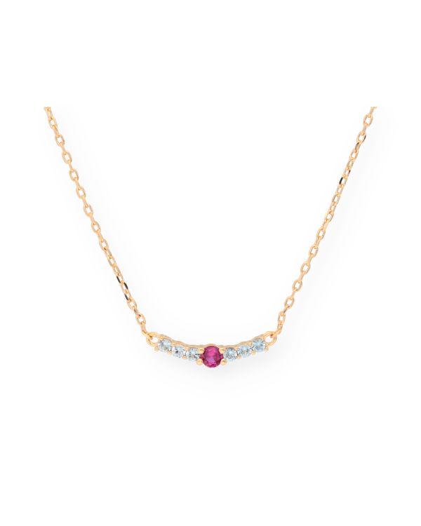 Zirkonia Halskette Messing Plaqué - Colorstone von Carat