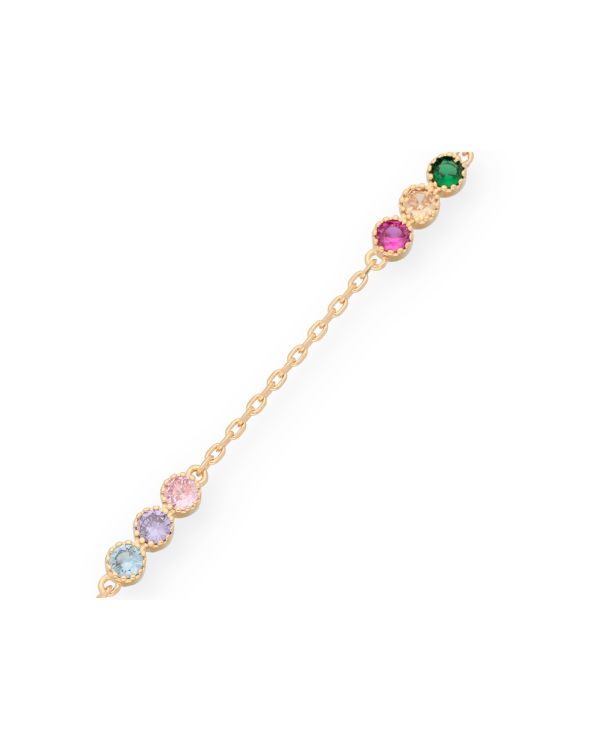 Bracelet Zirconia Laiton plaqué - Colorstone de Carat