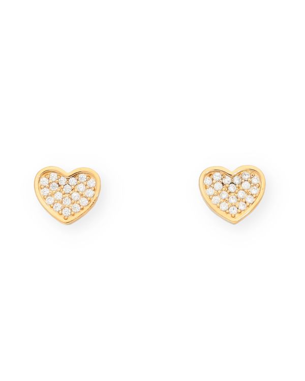 Zirkonia Ohrstecker Messing Plaqué - Hearts von Carat