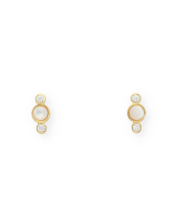 Clous d'oreilles Nacre, Zirconia Argent 925 - Pearls de Carat