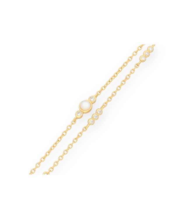 Bracelet Nacre, Zirconia Argent 925 - Pearls de Carat