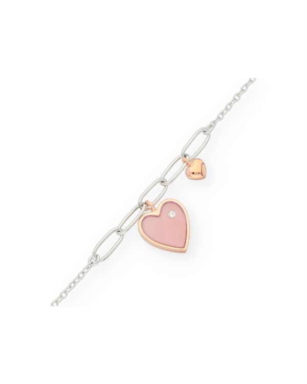 Bracelet Nacre, Zirconia Argent 925 - Hearts de Carat