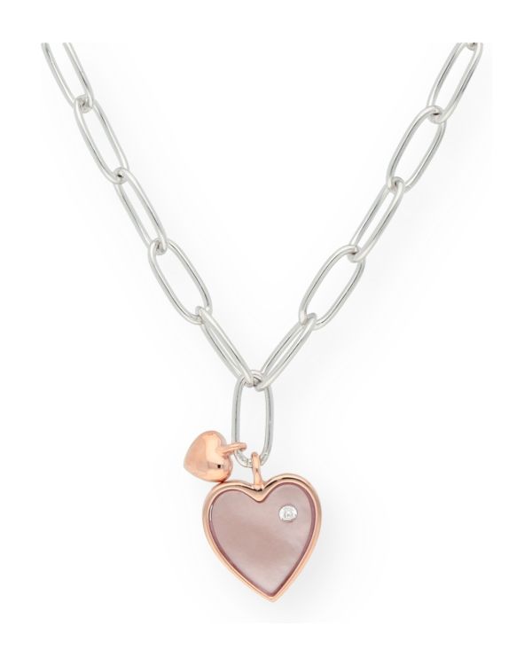 Perlmutter, Zirkonia Halskette Silber 925 - Hearts von Carat