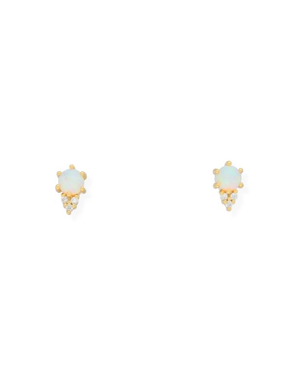 Clous d'oreilles Opale, Zirconia Argent 925 - Colorstone de Carat