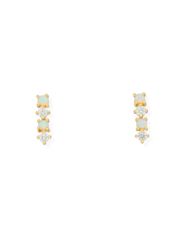 Pendants d'oreilles Opale, Zirconia Argent 925-Colorstone-Carat