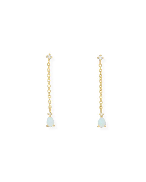 Pendants d'oreilles Opale, Zirconia Argent 925-Colorstone-Carat