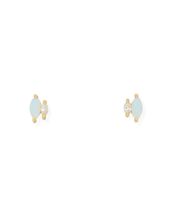 Clous d'oreilles Opale, Zirconia Argent 925 - Colorstone de Carat