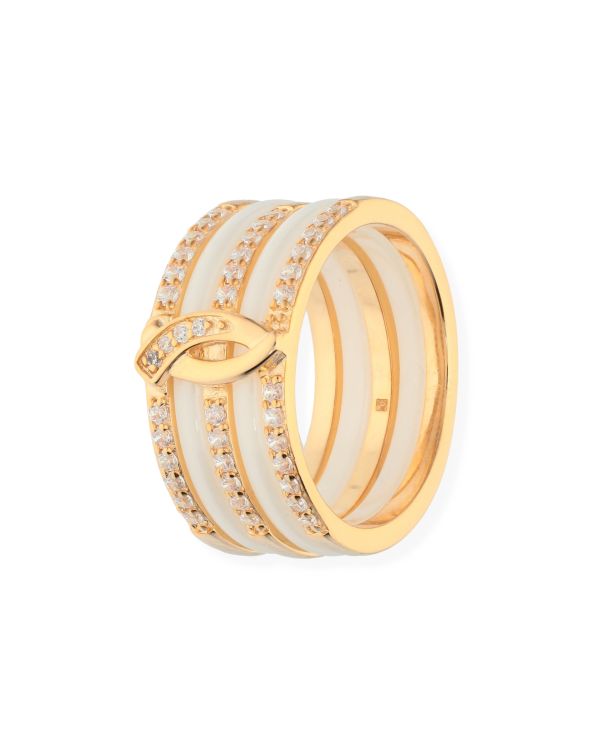 Keramik, Zirkonia Ring Messing Plaqué - Colorstone von Carat